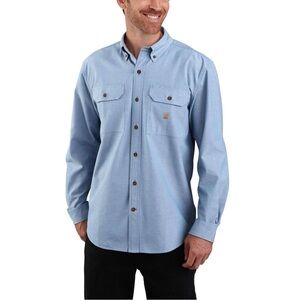 Carhartt Men's Sky Blue Long-Sleeve Button-Down Work Shirt